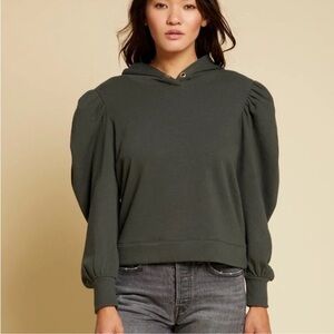 Nation LTD green Davina crop sweatshirt hoodie